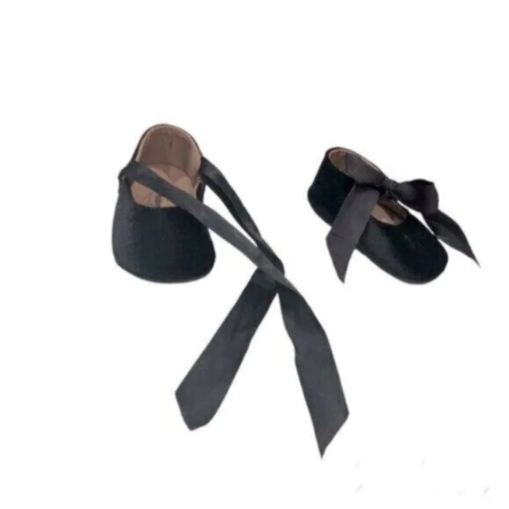 Ddbbrw Kids Baby Girl Black Bow Dressy Fancy Party Shoes Size 5